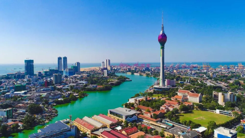 “Colombo skyline with Lotus Tower and modern buildings”