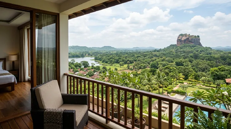 Luxury Hotels in Sri Lanka With Stunning Views 4 a room of one of the hotels with scenic views of sigiriya