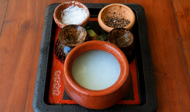 Kithul toddy, served at IDNC Kithula at Riverston