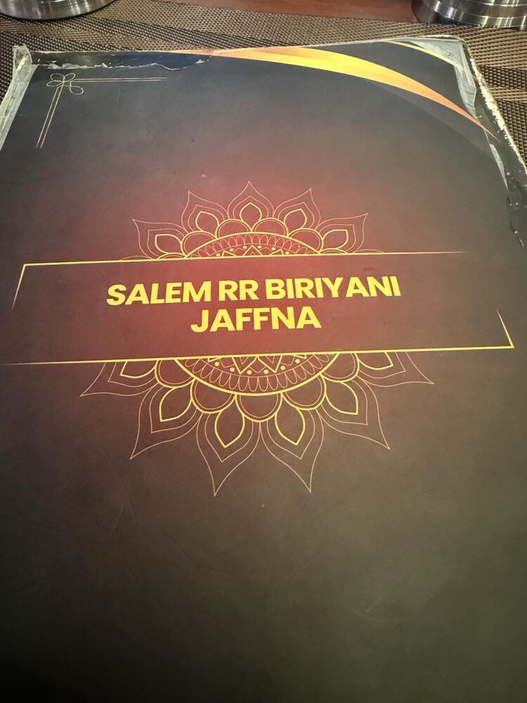 Salem RR Biriyani Menu Card