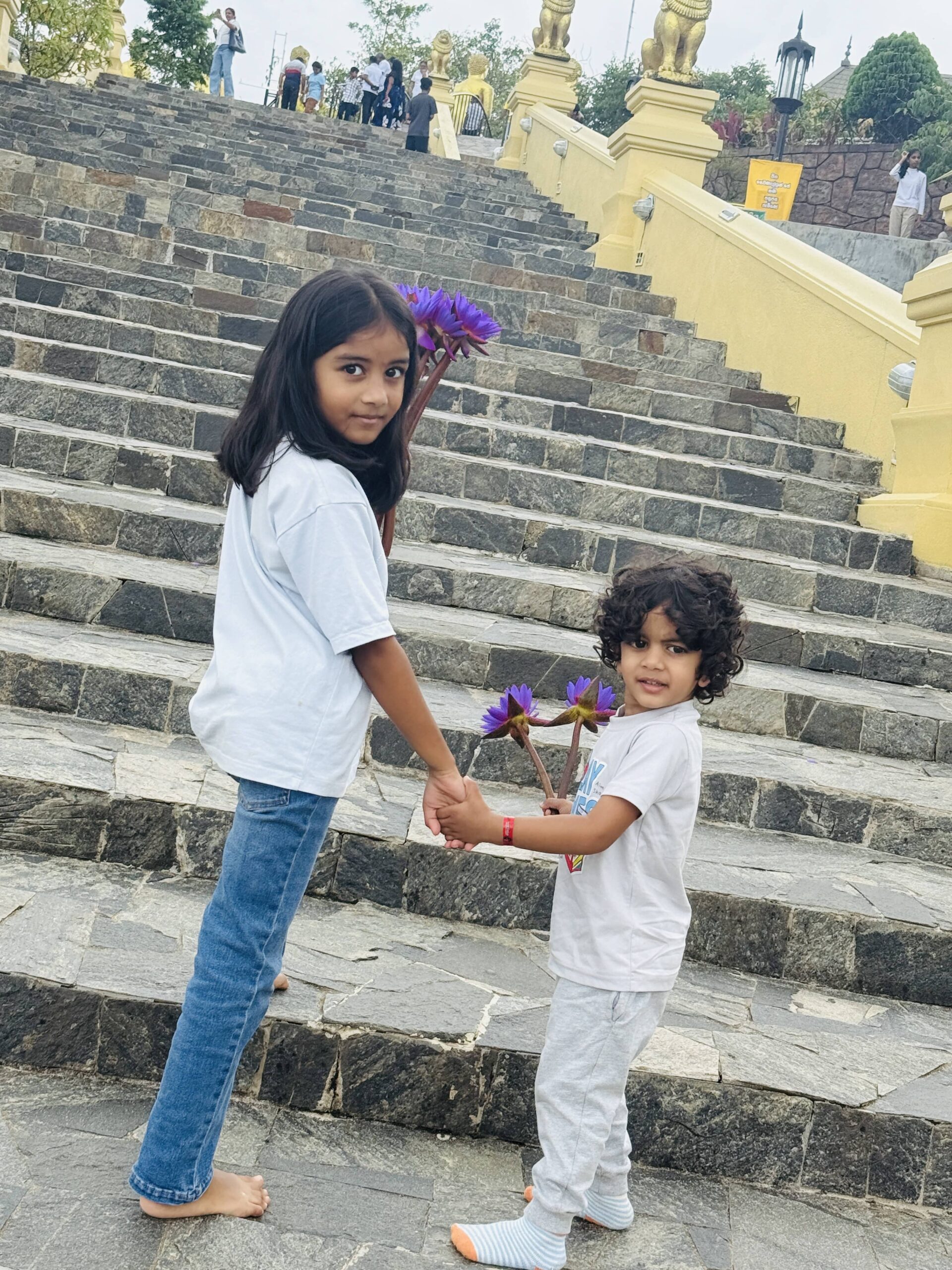 Lily and Leon at nelligala temple kandy Lily and Leon at nelligala temple kandy