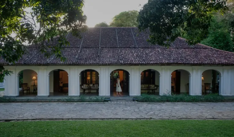 front view of adigar's manor today