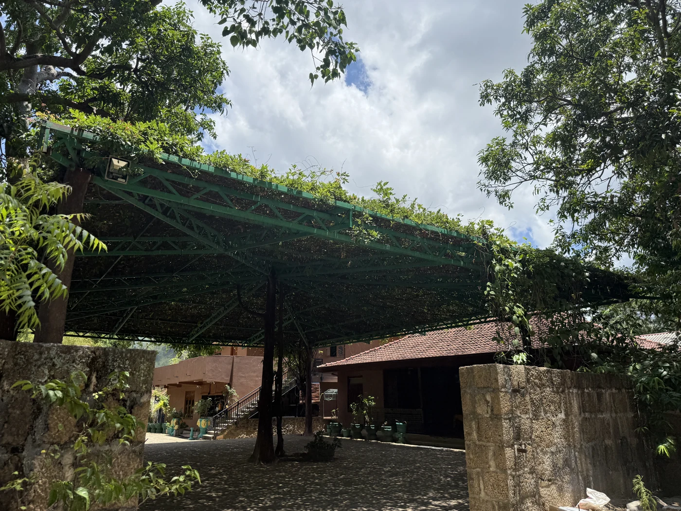 Covered area near the monks' residence at Sankapala temple.