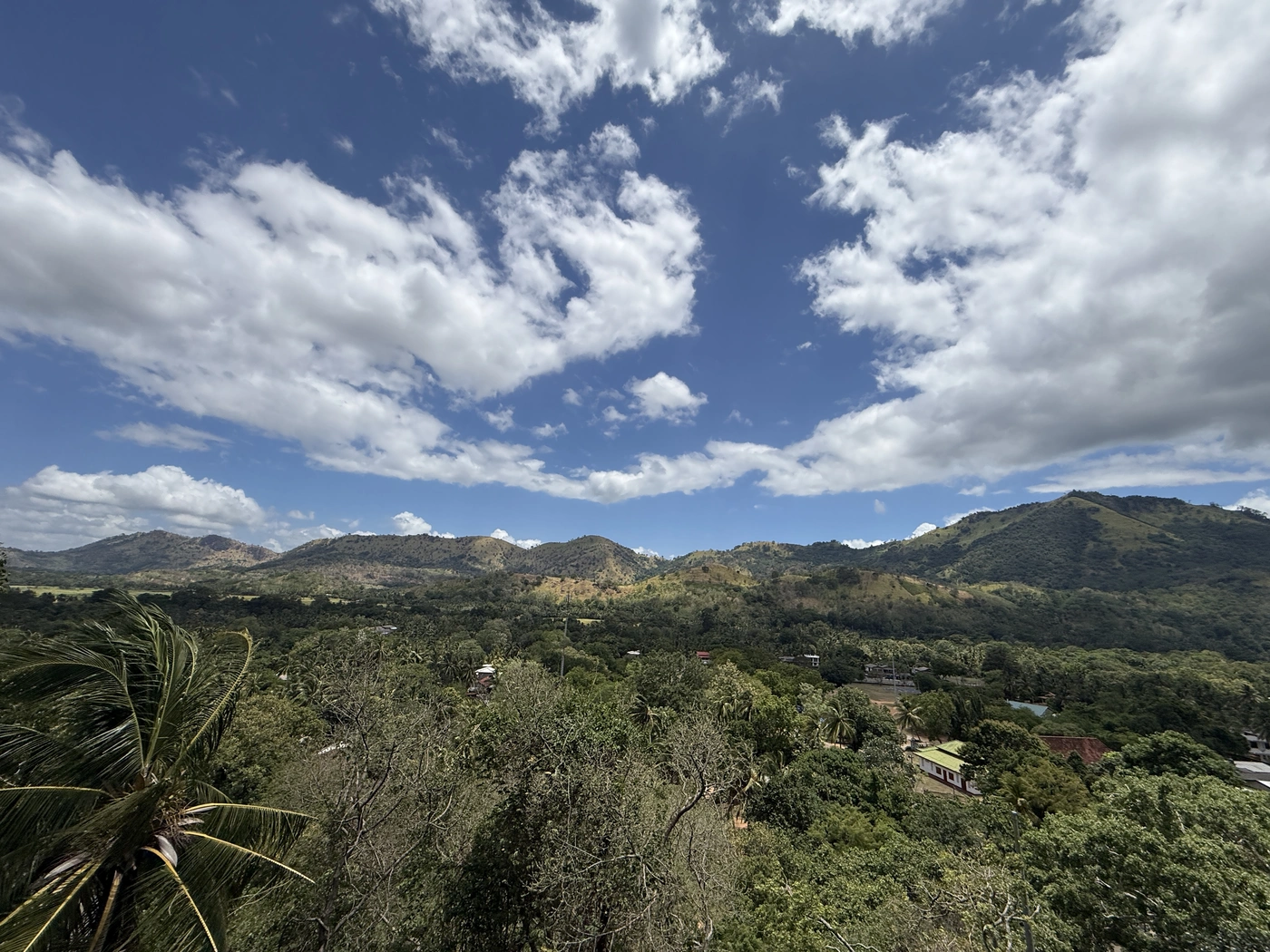 Wide hilltop view of hills near Udawalawe